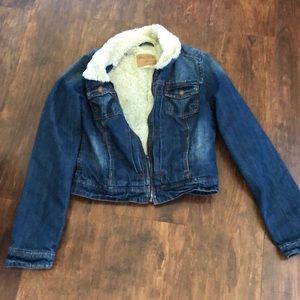 Hollister fur lined jean jacket